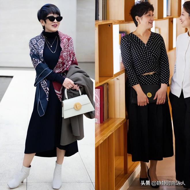 ：裙子过膝鞋子带跟轻轻松松能美到老ag九游会登录中年女人的穿衣哲学(图3)